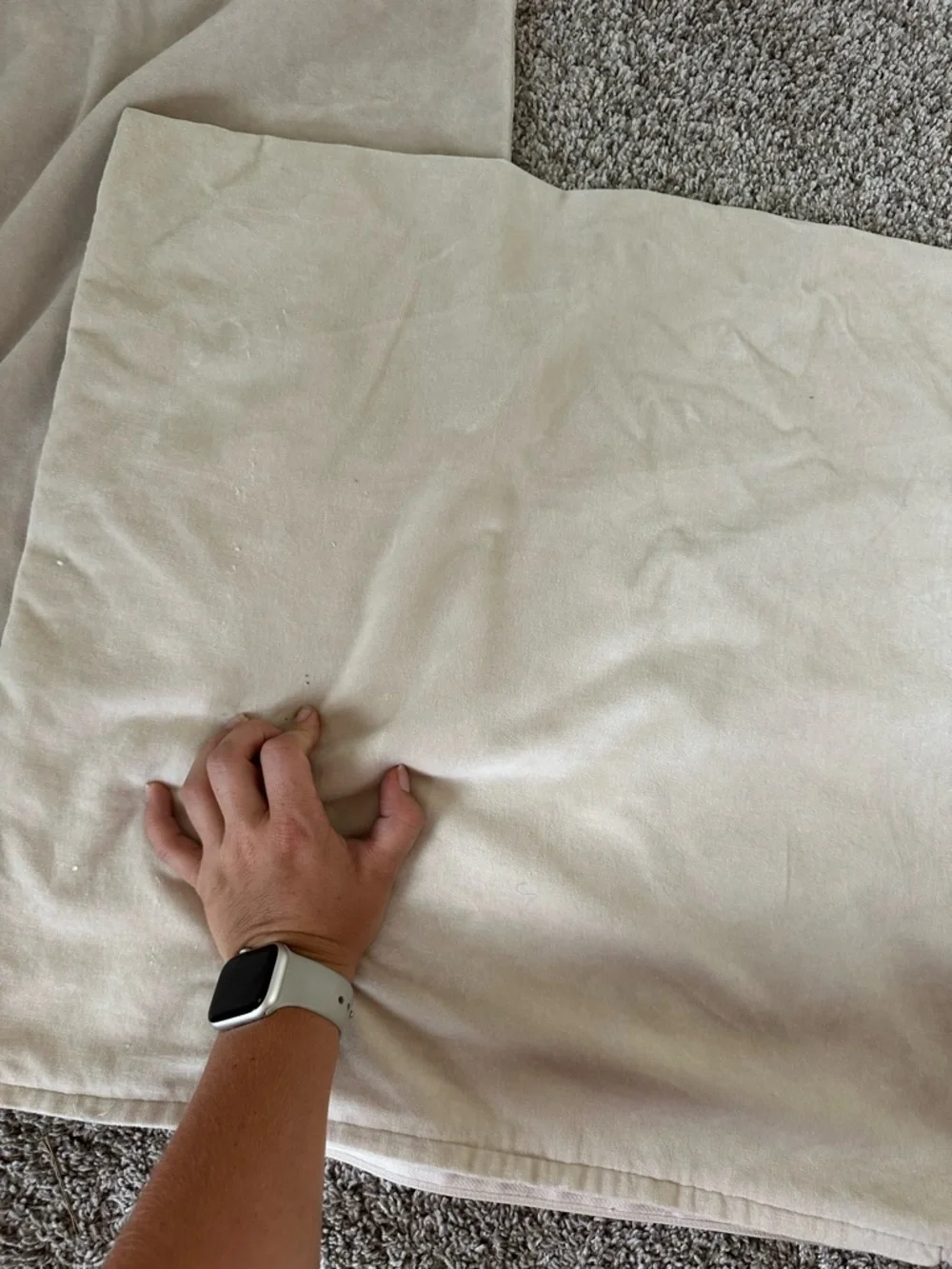 IKEA Beige Pillow Covers - Set of 2 velvet pillow cases. Matching cream .